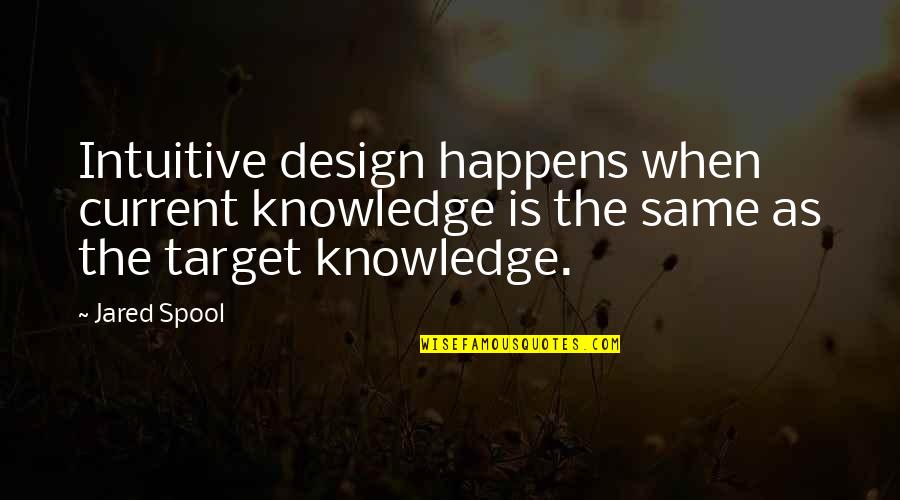 Intuitive Quotes By Jared Spool: Intuitive design happens when current knowledge is the