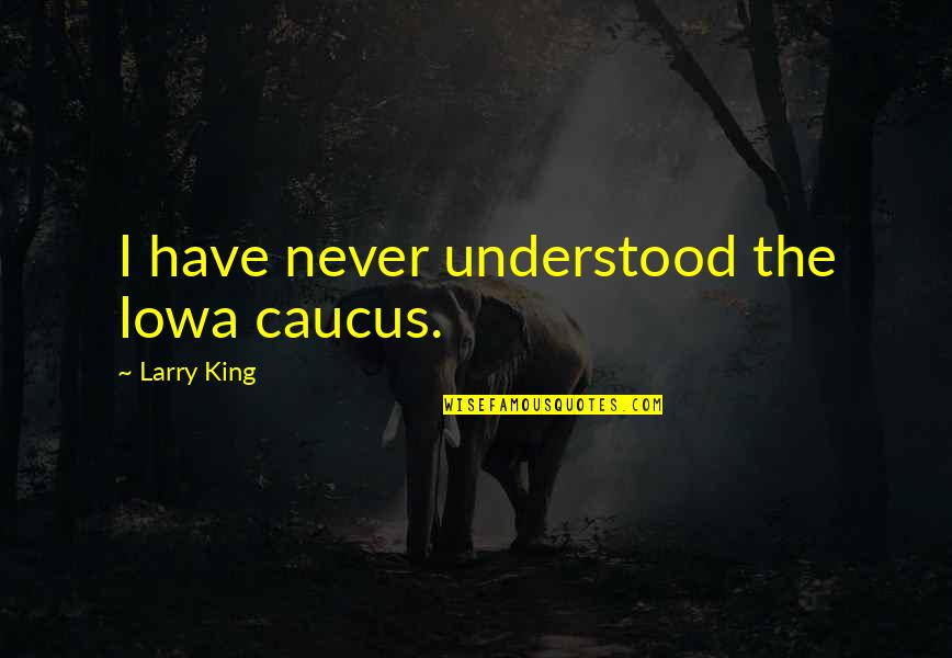 Iowa Caucus Quotes By Larry King: I have never understood the Iowa caucus.