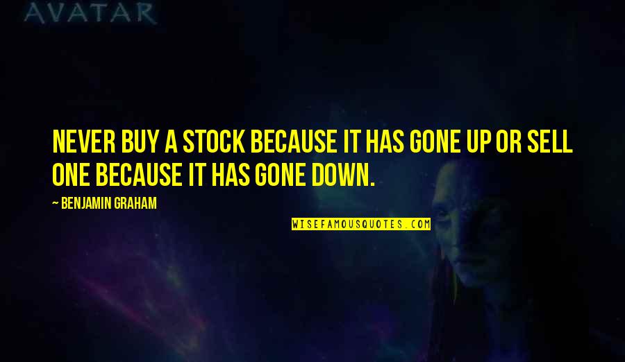 Iqbalahm Quotes By Benjamin Graham: Never buy a stock because it has gone