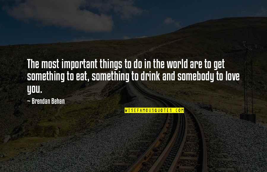 Iralamija Quotes By Brendan Behan: The most important things to do in the