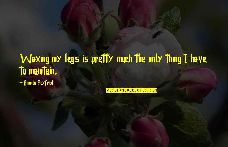 Irrelevantly Define Quotes By Amanda Seyfried: Waxing my legs is pretty much the only