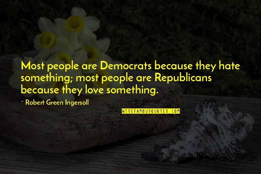 Irresolvable Or Unresolvable Quotes By Robert Green Ingersoll: Most people are Democrats because they hate something;