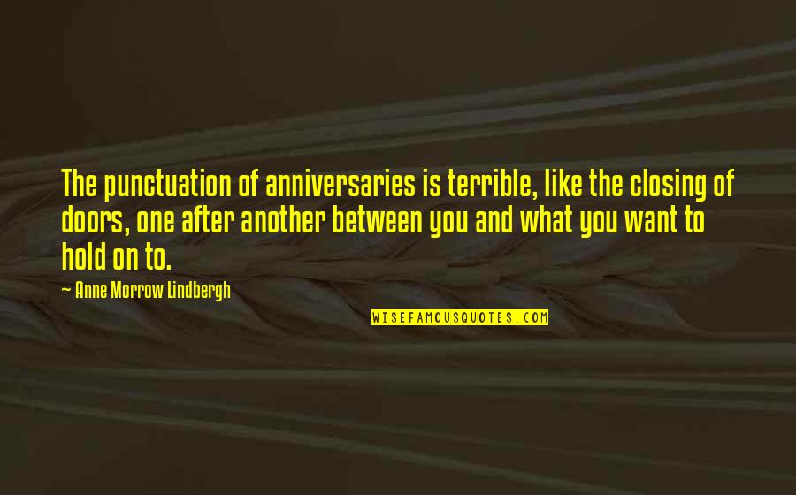 Is Punctuation After Quotes By Anne Morrow Lindbergh: The punctuation of anniversaries is terrible, like the