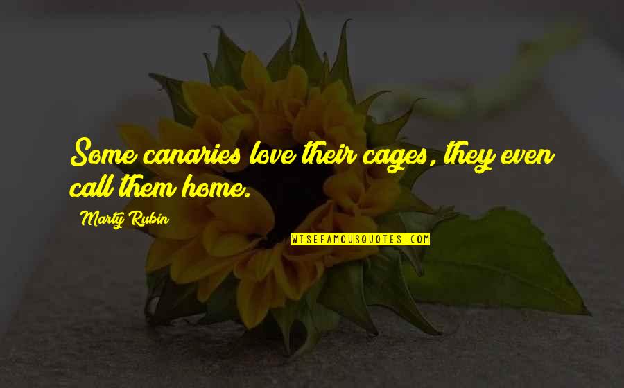 Isee Test Quotes By Marty Rubin: Some canaries love their cages, they even call