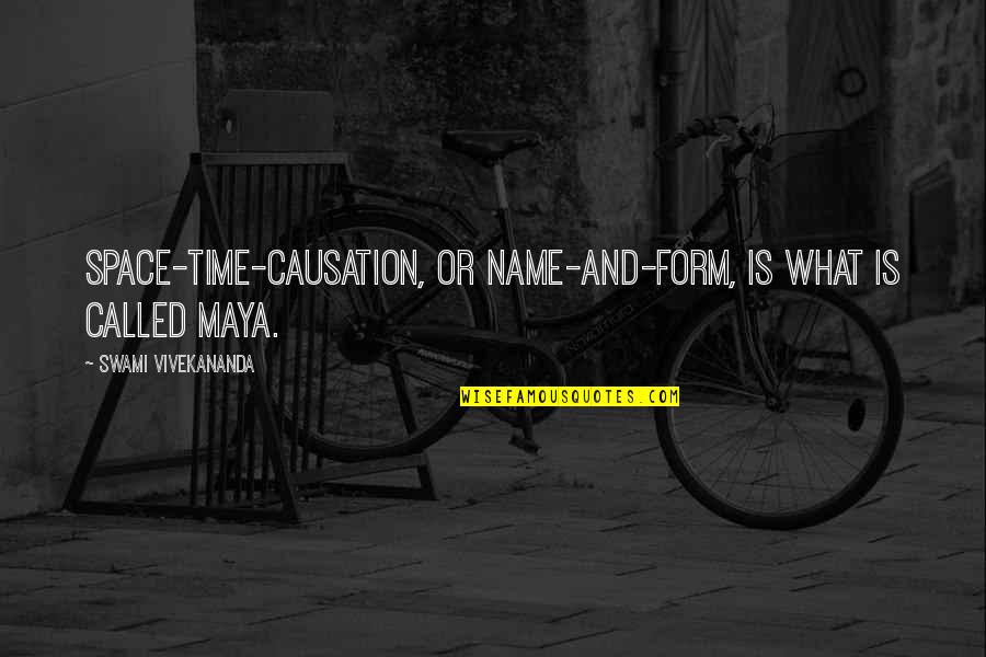 Ista Quotes By Swami Vivekananda: Space-time-causation, or name-and-form, is what is called Maya.