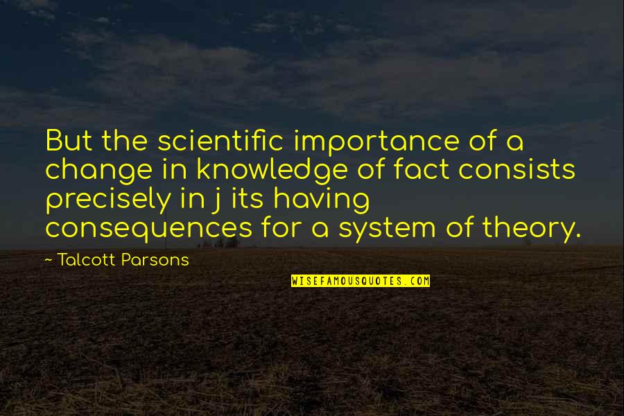 Istisna Financing Quotes By Talcott Parsons: But the scientific importance of a change in