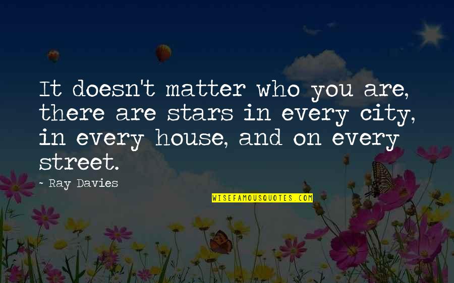 It Doesn't Matter Who You Are Quotes By Ray Davies: It doesn't matter who you are, there are