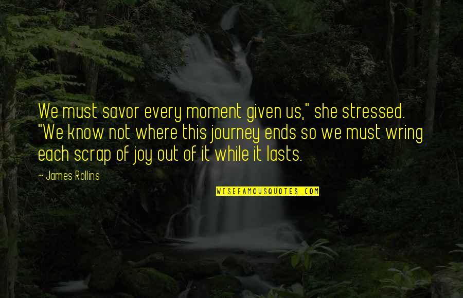 It Ends Us Quotes By James Rollins: We must savor every moment given us," she