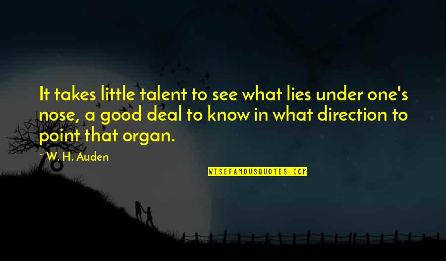 It Takes One To Know One Quotes By W. H. Auden: It takes little talent to see what lies