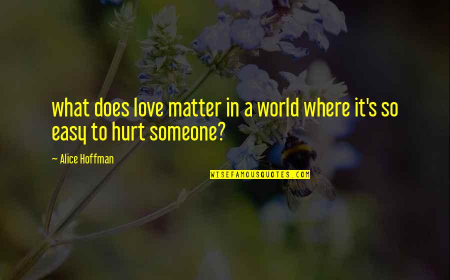 It's Easy To Hurt Quotes By Alice Hoffman: what does love matter in a world where