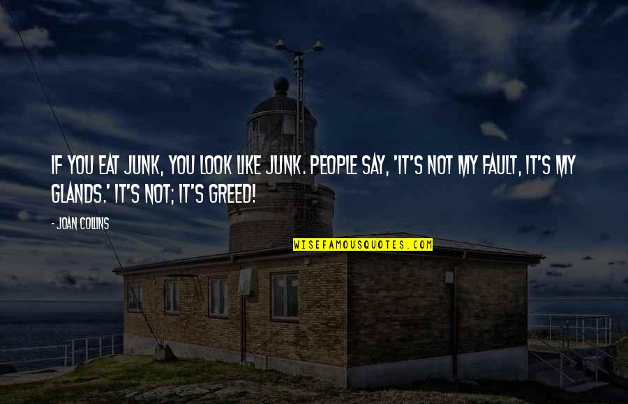 It's Not Fault Quotes By Joan Collins: If you eat junk, you look like junk.