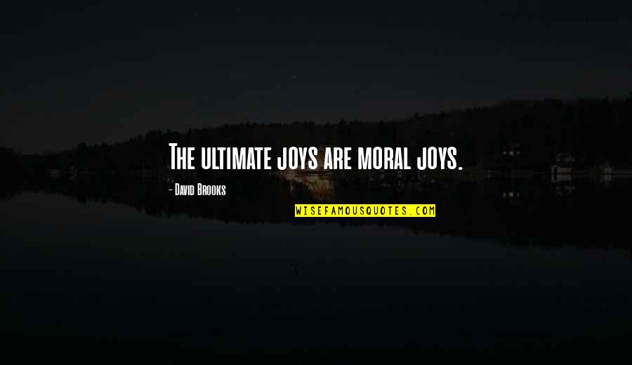 Jaeden Roberts Quotes By David Brooks: The ultimate joys are moral joys.