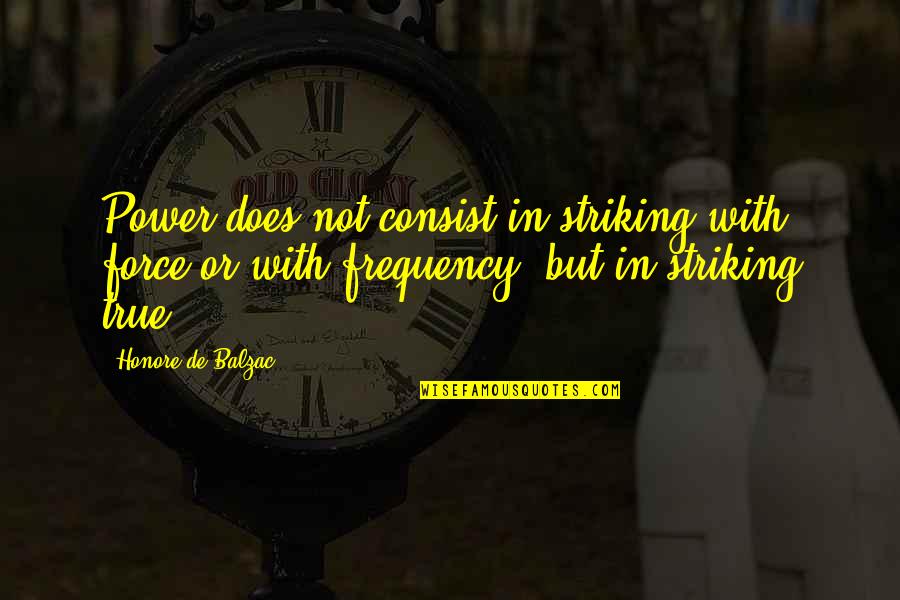 Jagemann Quotes By Honore De Balzac: Power does not consist in striking with force