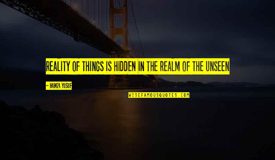 Jainee Mccarroll Quotes By Hamza Yusuf: Reality of things is hidden in the realm