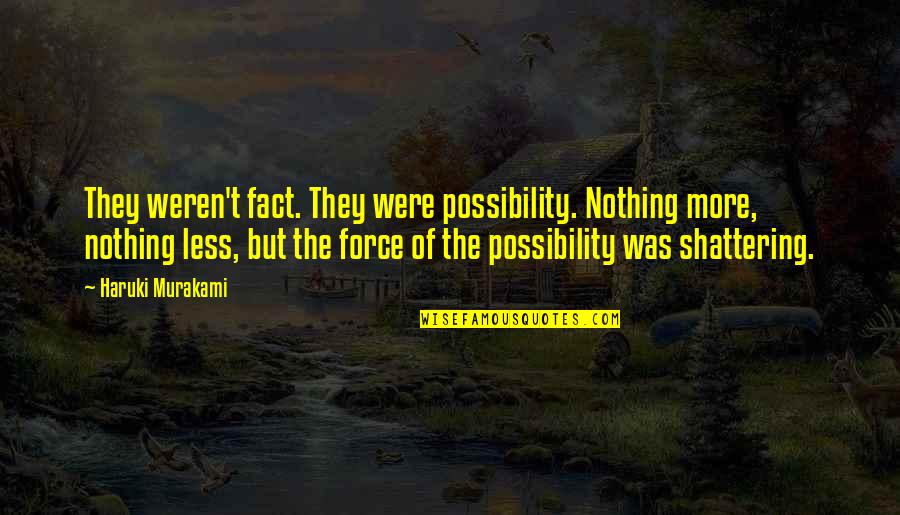 Jameis Winston Motivational Quotes By Haruki Murakami: They weren't fact. They were possibility. Nothing more,