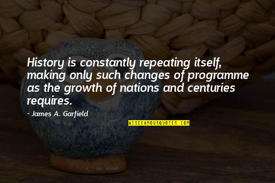 James Garfield Quotes By James A. Garfield: History is constantly repeating itself, making only such