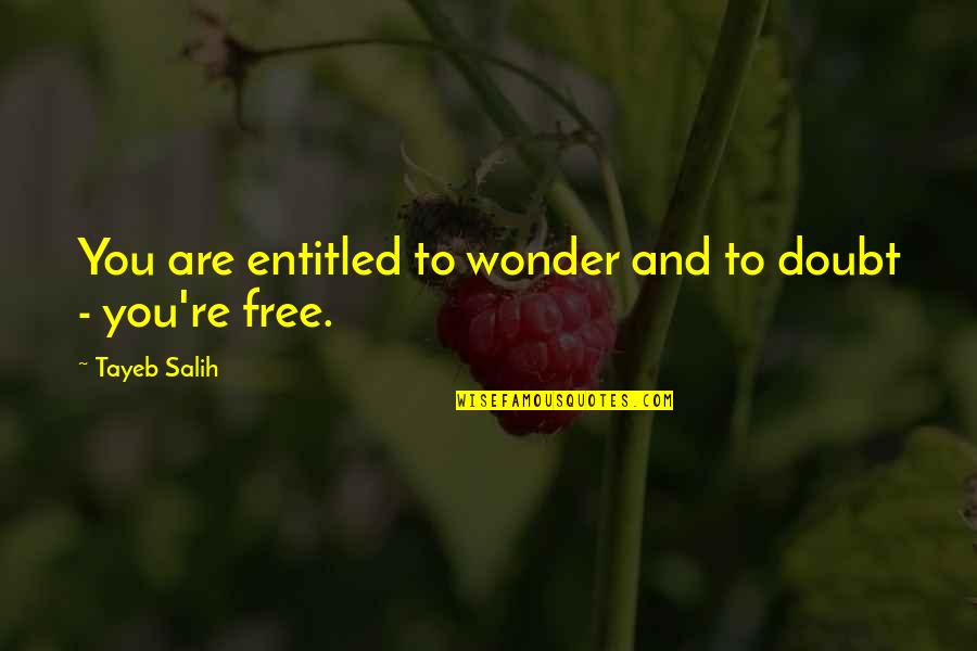 James Pattereson Quotes By Tayeb Salih: You are entitled to wonder and to doubt