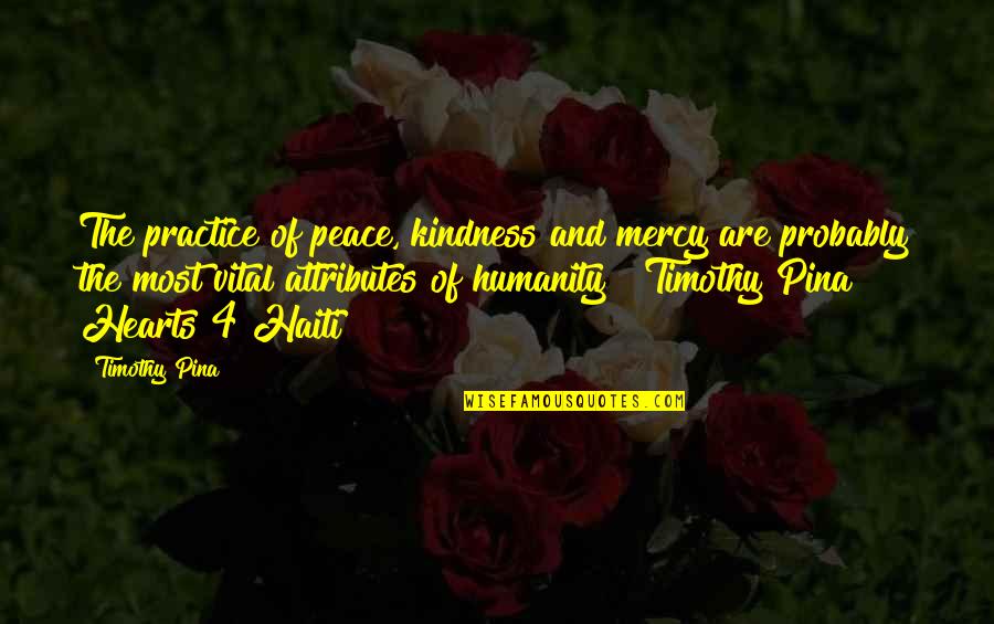 Jdlague Quotes By Timothy Pina: The practice of peace, kindness and mercy are