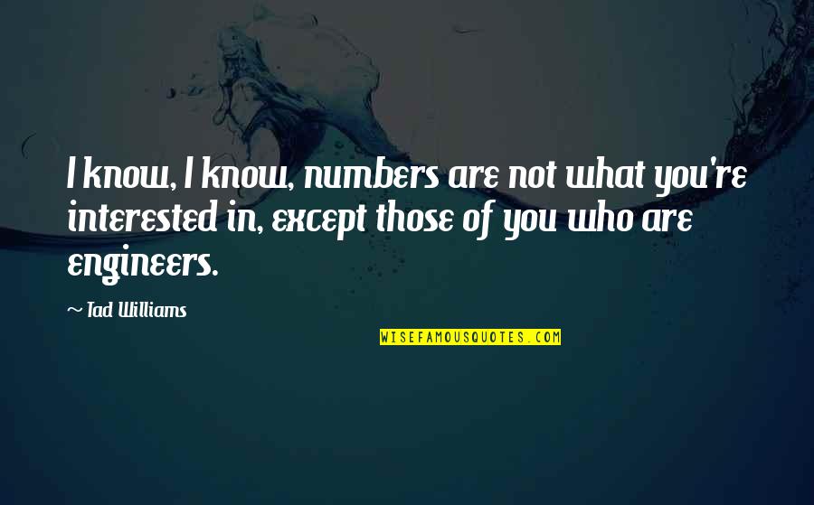 Jean Genshin Quotes By Tad Williams: I know, I know, numbers are not what