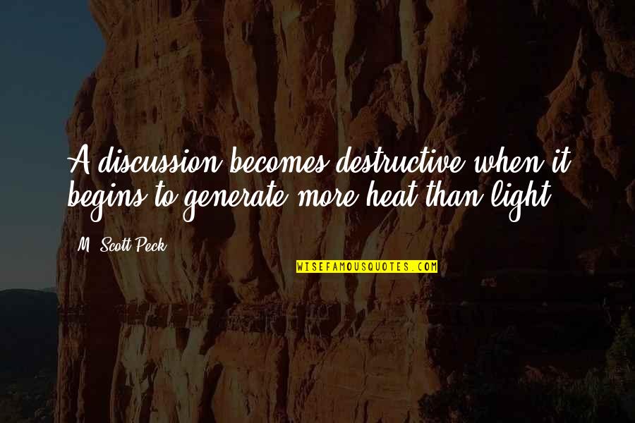 Jeltsin Quotes By M. Scott Peck: A discussion becomes destructive when it begins to