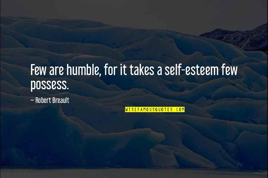 Jenice Brinkley Quotes By Robert Breault: Few are humble, for it takes a self-esteem