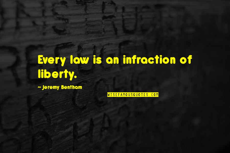 Jeremy Bentham Quotes By Jeremy Bentham: Every law is an infraction of liberty.