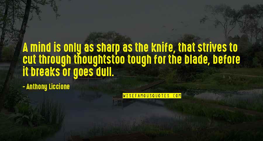 Jerushah Quotes By Anthony Liccione: A mind is only as sharp as the