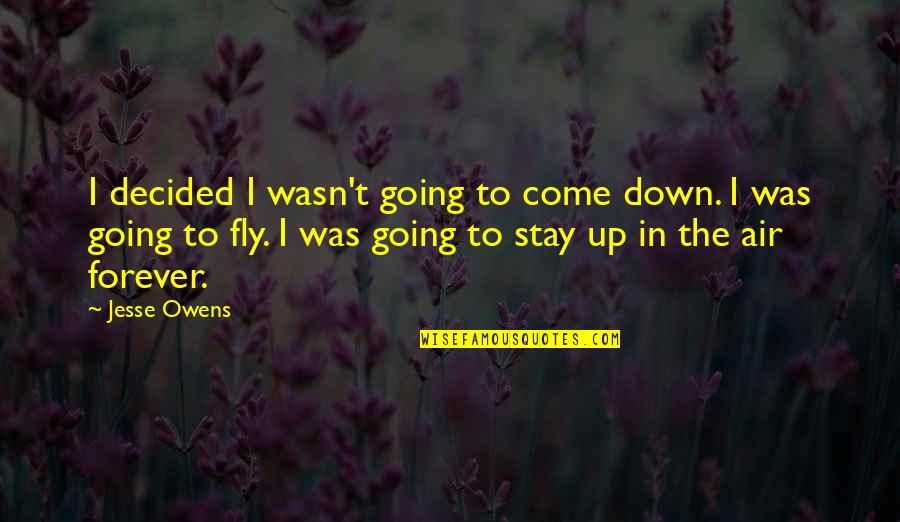 Jesse Owens Quotes By Jesse Owens: I decided I wasn't going to come down.