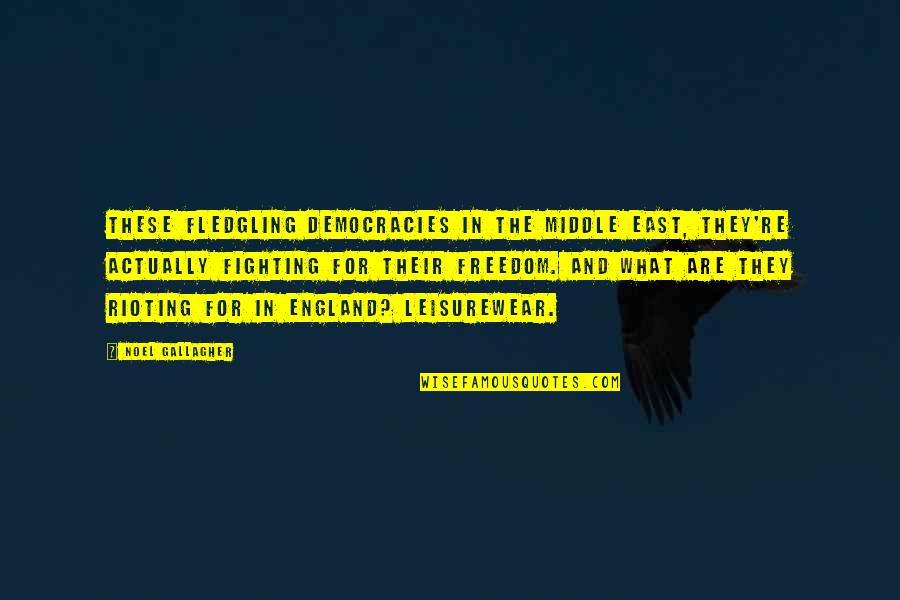 Jesus Is My Only Friend Quotes By Noel Gallagher: These fledgling democracies in the Middle East, they're