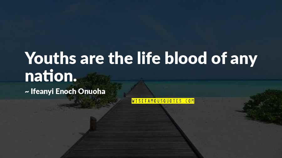 Jewelia Owens Quotes By Ifeanyi Enoch Onuoha: Youths are the life blood of any nation.