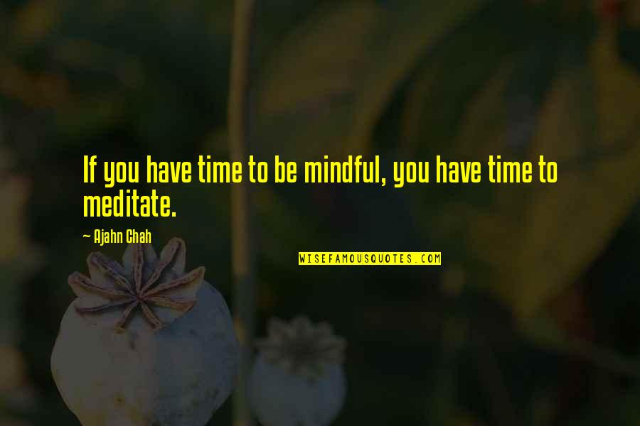 Jodie Foster Taxi Driver Quotes By Ajahn Chah: If you have time to be mindful, you