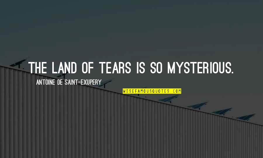 Johanson Fairless Sugar Quotes By Antoine De Saint-Exupery: The land of tears is so mysterious.