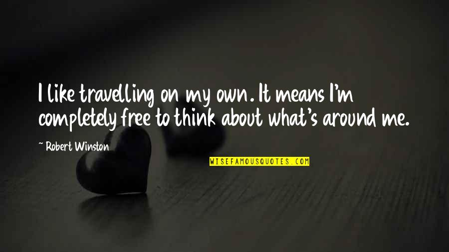 John Lennon When I Was Five Quotes By Robert Winston: I like travelling on my own. It means