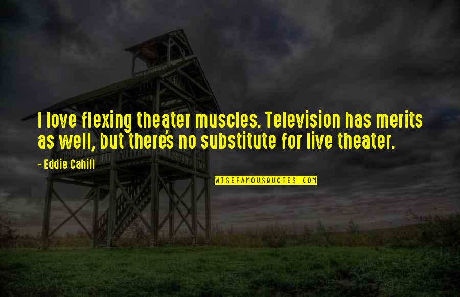 John Overton Quotes By Eddie Cahill: I love flexing theater muscles. Television has merits