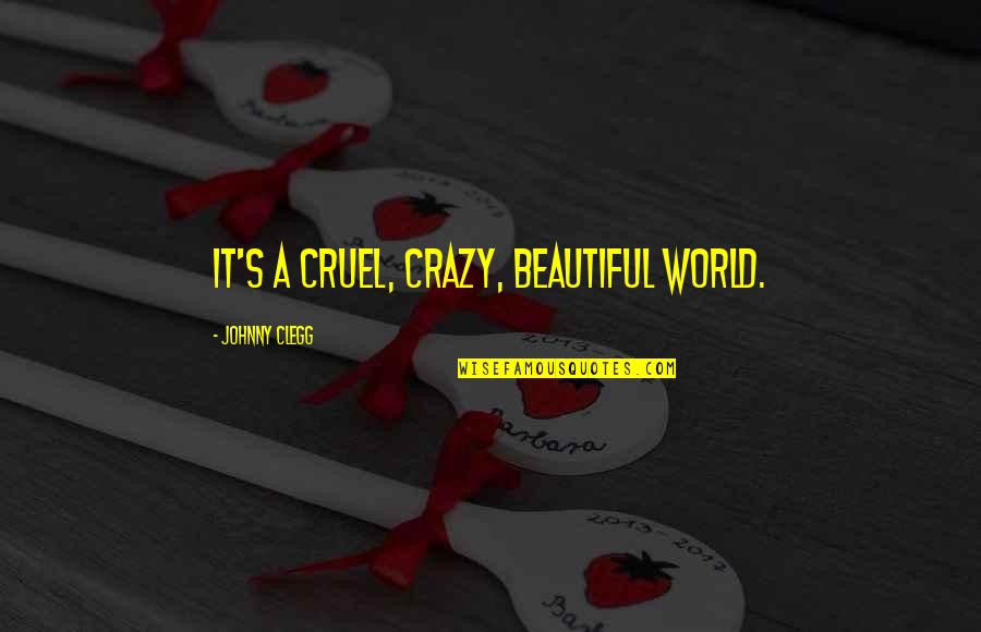 Johnny's Quotes By Johnny Clegg: It's a cruel, crazy, beautiful world.