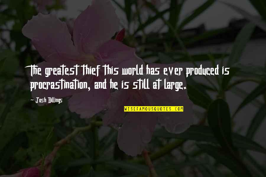 Josh Billings Quotes By Josh Billings: The greatest thief this world has ever produced