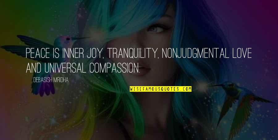 Joy Love Peace Quotes By Debasish Mridha: Peace is inner joy, tranquility, nonjudgmental love and