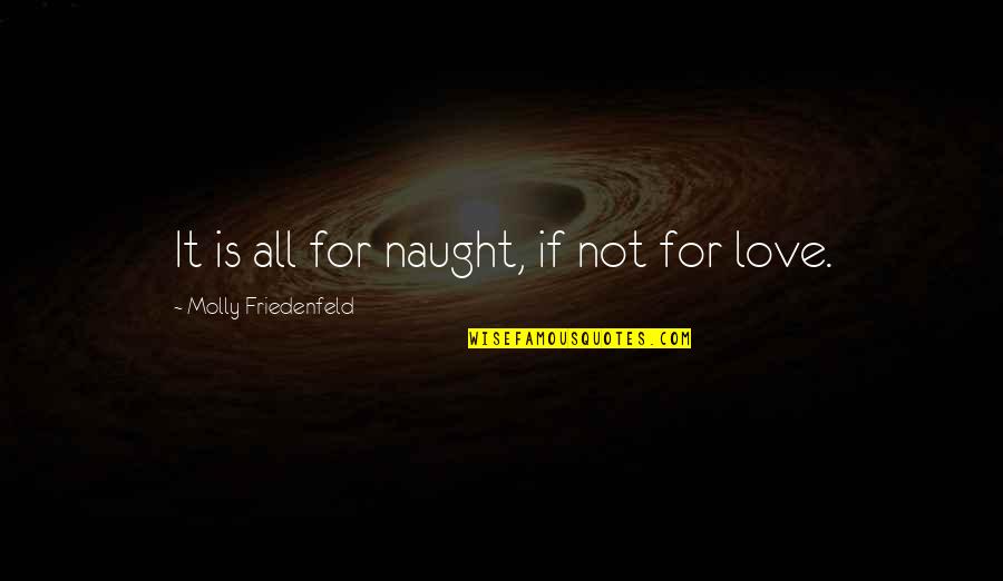 Joy Love Peace Quotes By Molly Friedenfeld: It is all for naught, if not for