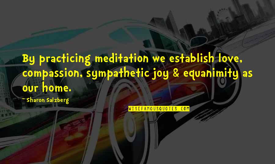 Joy Love Peace Quotes By Sharon Salzberg: By practicing meditation we establish love, compassion, sympathetic