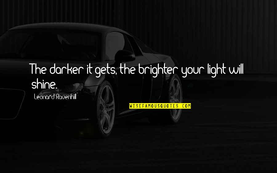 Joy Rides Quotes By Leonard Ravenhill: The darker it gets, the brighter your light