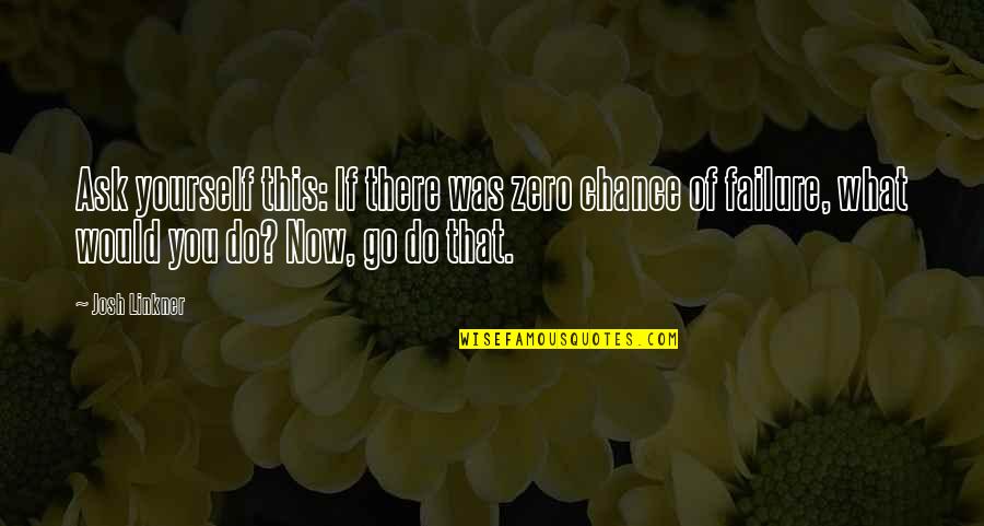 Judge Brandeis Quotes By Josh Linkner: Ask yourself this: If there was zero chance