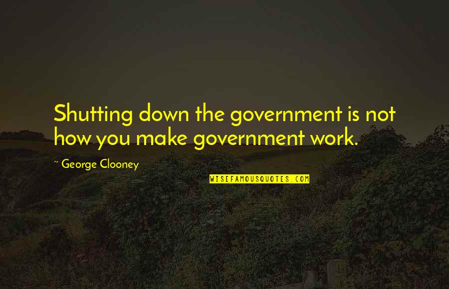 Judging Parenting Quotes By George Clooney: Shutting down the government is not how you