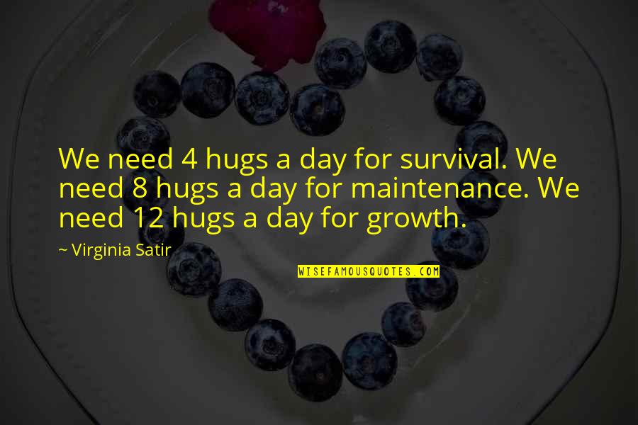 Julisa Sanchez Quotes By Virginia Satir: We need 4 hugs a day for survival.