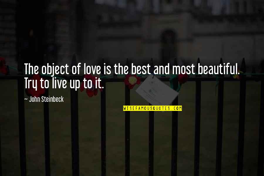Jurubas Quotes By John Steinbeck: The object of love is the best and