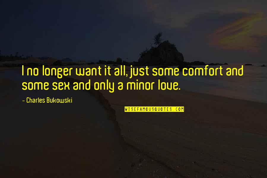 Just Want It All Quotes By Charles Bukowski: I no longer want it all, just some