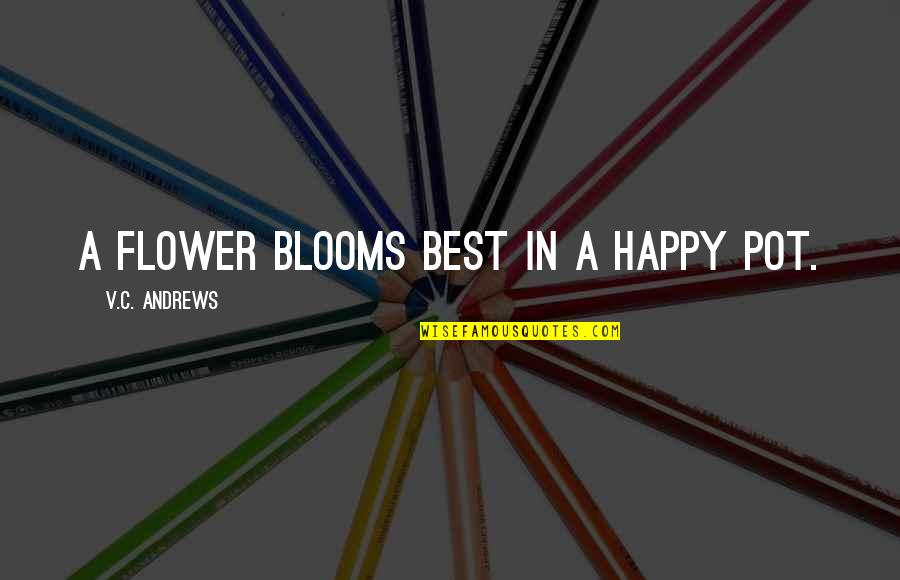 Kabedeki Quotes By V.C. Andrews: A flower blooms best in a happy pot.