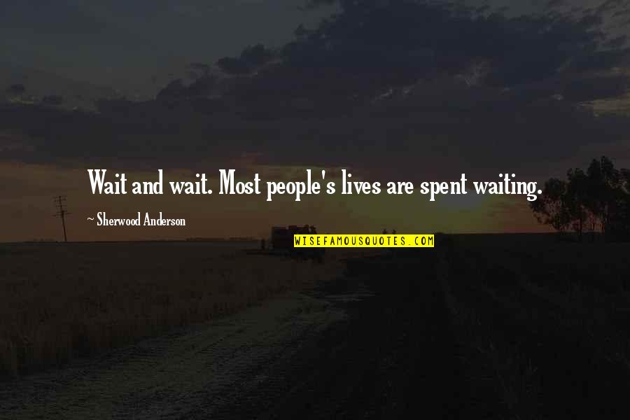 Kahawita De Silva Quotes By Sherwood Anderson: Wait and wait. Most people's lives are spent