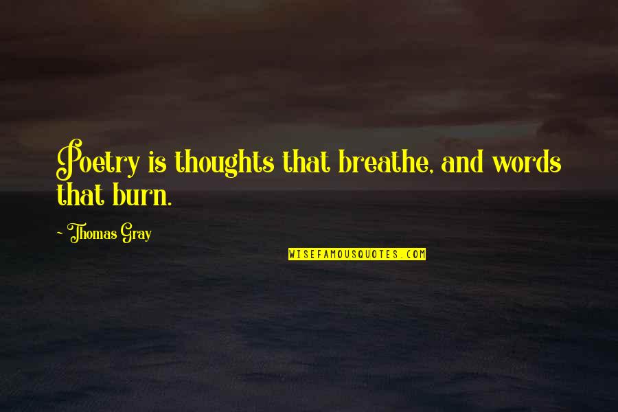 Kaka Kaki Quotes By Thomas Gray: Poetry is thoughts that breathe, and words that