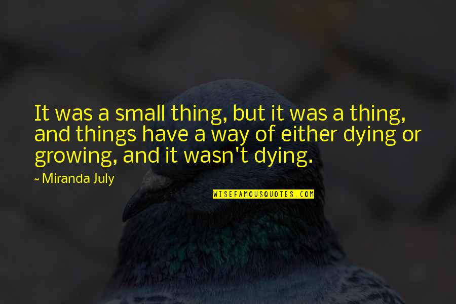 Kanan Stark Quotes By Miranda July: It was a small thing, but it was