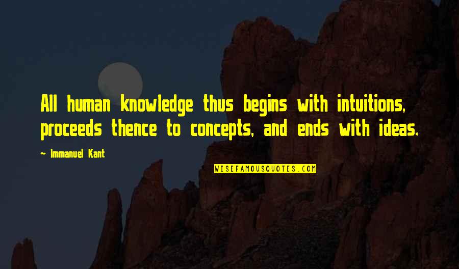 Kant Quotes By Immanuel Kant: All human knowledge thus begins with intuitions, proceeds